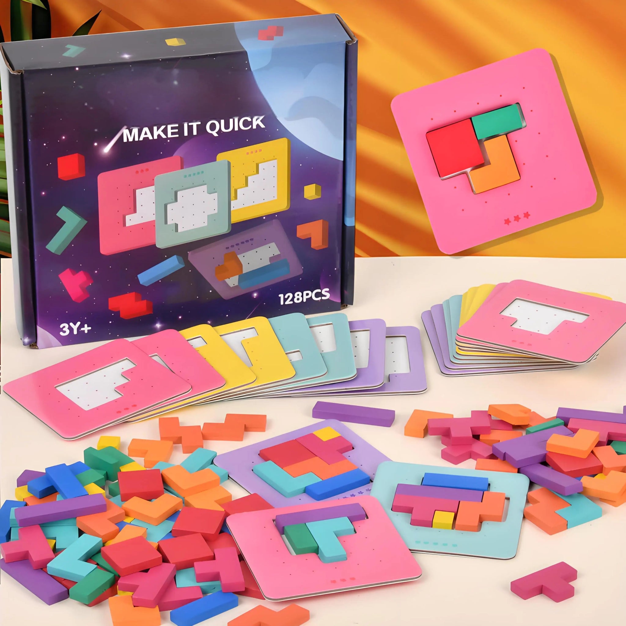 Colorful Puzzle Game Brain Teaser Toy Set - Fun Kids Gift for Mind Exercise! - silverfoxgoods